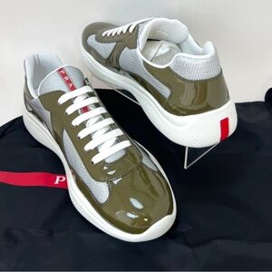 Prada Men's Olive Green Sneakers